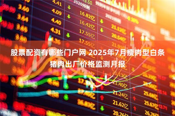 股票配资有哪些门户网 2025年7月瘦肉型白条猪肉出厂价格监测月报